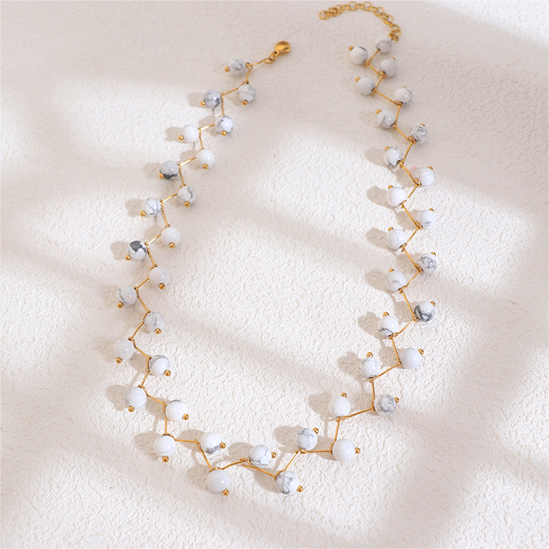Stunning Stainless Steel Multi Stone Gold Necklace Boho Style