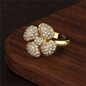 Sparkling 18K Gold Plated Cubic Zircon Rings Collection