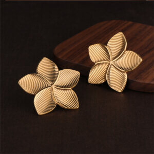 Nature Inspired 18K Gold Plated Stainless Steel Botanical Earrings Collection