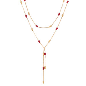 Double Layer 18K Gold Plated Stainless Steel Bead Necklace