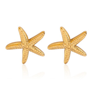 Ocean Inspired Elegance Gold Plated Starfish Stud Earrings