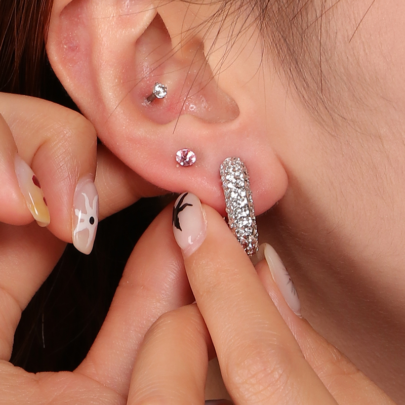 Chunky Open Hoop Earrings with Dazzling Cubic Zirconia