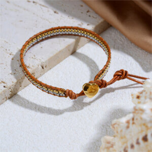 Colorful Woven Friendship Bracelets with Box Chain and Heart Charm