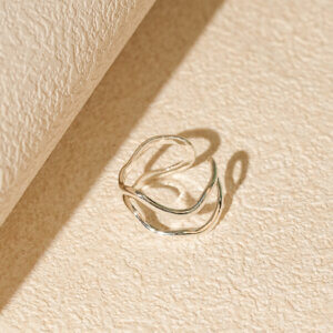 Modern Geometric Stainless Steel Silver Plated Rings Collection