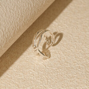 Modern Geometric Stainless Steel Silver Plated Rings Collection