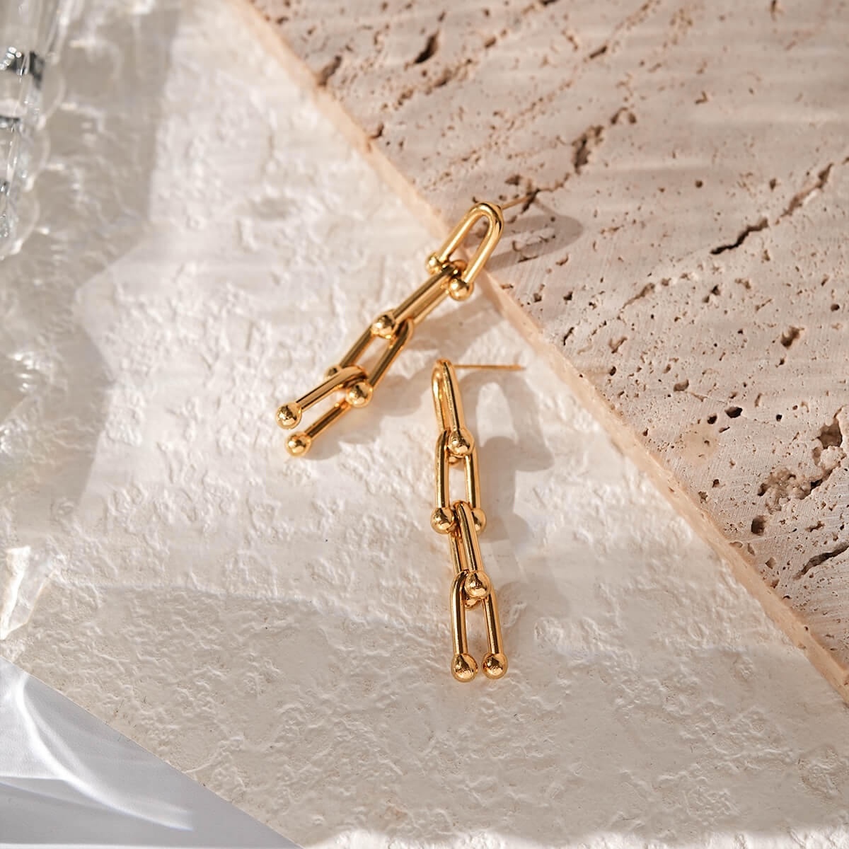 Contemporary Long Chain Earrings Collection in 18K Gold Plated